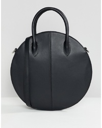 ASOS DESIGN Structured Leather Circle Shopper Bag