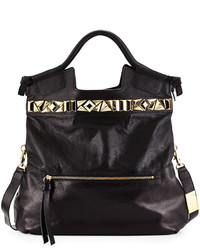 Foley + Corinna Studded Mid City Leather Tote Bag Black