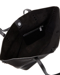 Rebecca Minkoff Studded Pebbled Leather Tote Bag Black