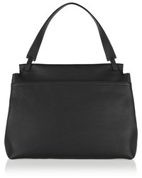 The Row Textured Leather Tote Black