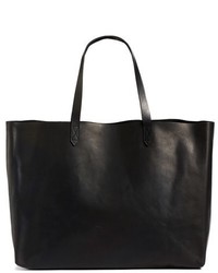 Madewell The East West Transport Leather Tote Black
