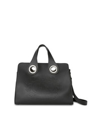 Burberry The Leather Crest Grommet Detail Tote