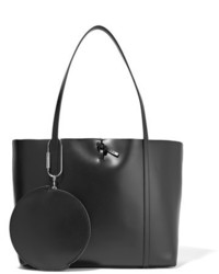 Kara Tie Leather Tote Black