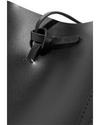 Kara Tie Leather Tote Black