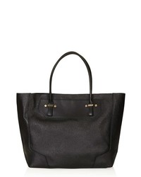 Topshop Faux Leather Tote Black