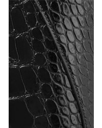 Victoria Beckham Tulip Small Croc Effect Leather Tote Black