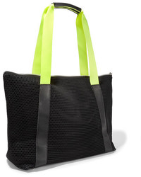 Monreal London Victory Leather Trimmed Mesh Tote Black