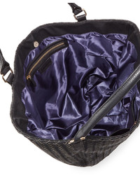 Neiman Marcus Woven Large Tote Bag Black