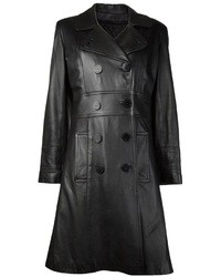 Black Leather Trenchcoat