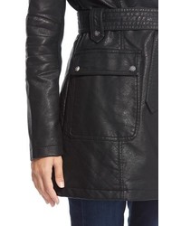 Jessica Simpson Belted Faux Leather Coat