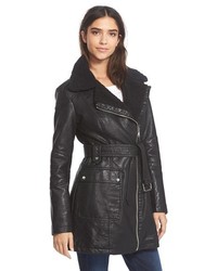 Jessica Simpson Belted Faux Leather Coat