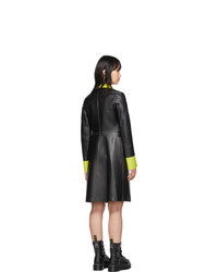 Kirin Black Leather Colorblocked Coat