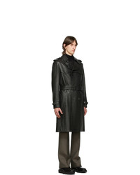 Givenchy Black Leather Trench Coat