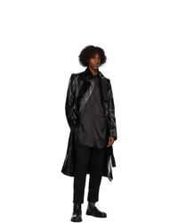 Ann Demeulemeester Black Leather Trench Coat