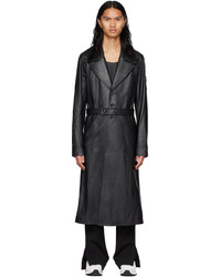 Courrèges Black Leather Trench Coat