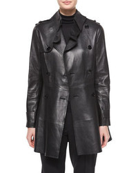 Ralph Lauren Black Label Bonded Leather Trench Coat