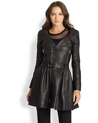 RED Valentino Bow Collar Leather Trenchcoat