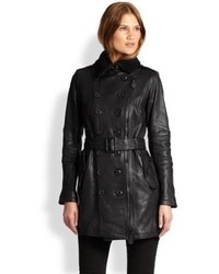 Burberry Brit Leather Langworth Trenchcoat