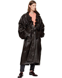 Y/Project Brown Wire Faux Leather Coat