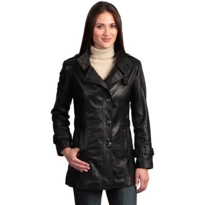 Collezione Italia Leather Trench Coat, $217 | Overstock | Lookastic