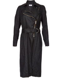 Helmut Lang Distressed Resin Coated Trench Coat