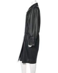 Hermes Herms Cerf Leather Belted Trench Coat