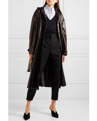 Prada Hooded Patent Leather Trench Coat