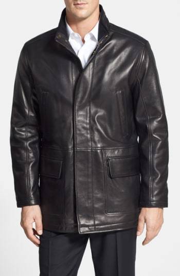 cole haan smooth leather car coat