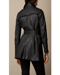 Burberry Lambskin Trench Coat With Shearling Topcollar