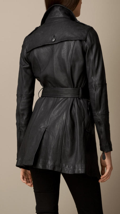 Burberry Lambskin Trench Coat With Shearling Topcollar, $2,395 ...