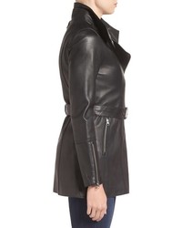 Mackage Leather Moto Trench Coat