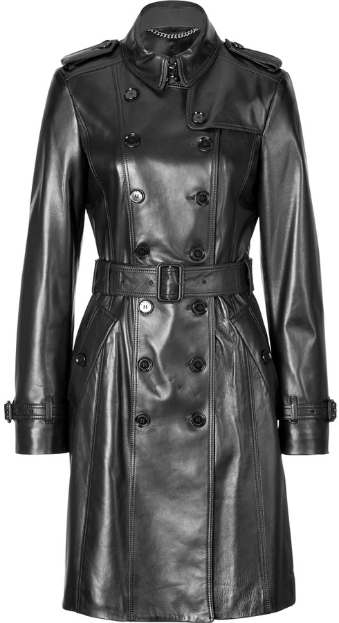 Burberry London Leather Elstree Trench Coat, $3,115 | STYLEBOP.com ...