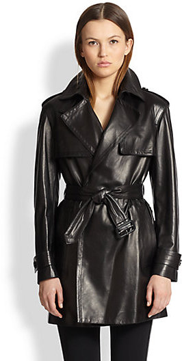 burberry leather trench