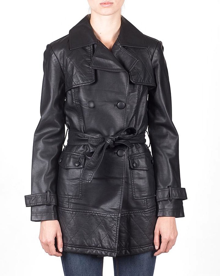 Members Only Quilted Faux Leather Trench, $108 | Belle & Clive | Lookastic
