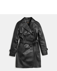 Coach Mid Length Leather Trench