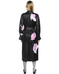 Printed Nappa Leather Trench Coat
