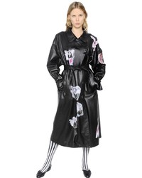 Printed Nappa Leather Trench Coat