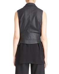 Ann Demeulemeester Belted Draped Leather Vest