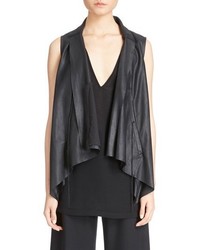 Ann Demeulemeester Belted Draped Leather Vest