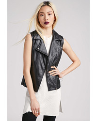 Forever 21 Faux Leather Moto Vest