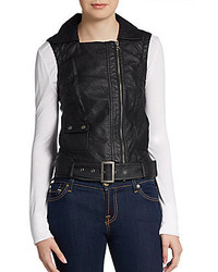 French Connection Thea Belted Faux Leather Vest