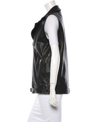 J Brand Leather Moto Vest