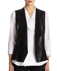 Lafayette 148 New York Leather Silk Vest
