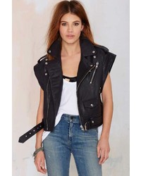Nasty Gal Leather The Walk Away Vest