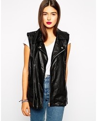 Goldie Oversized Faux Leather Gilet