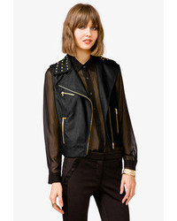Forever 21 Studded Faux Leather Moto Vest