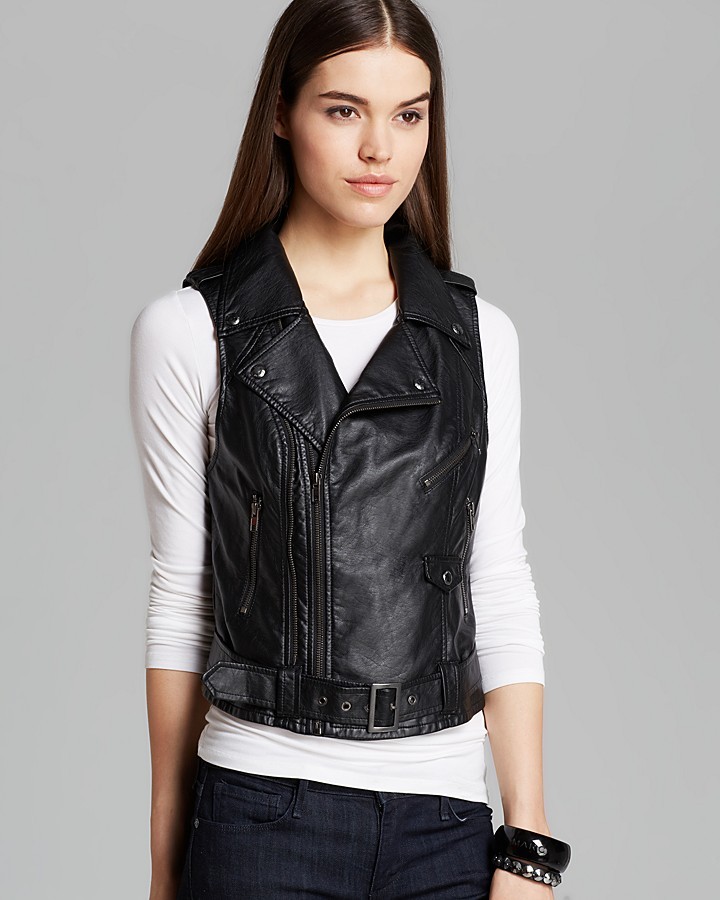 guess leather vest