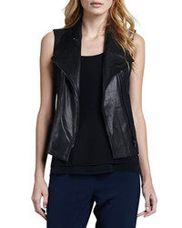 Vince Leather Front Twill Vest