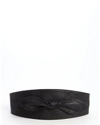 Fashion Focus Black Faux Leather Bow Front Waist Belt