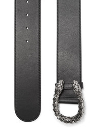 Gucci Dionysus Swarovski Crystal Embellished Leather Waist Belt Black
